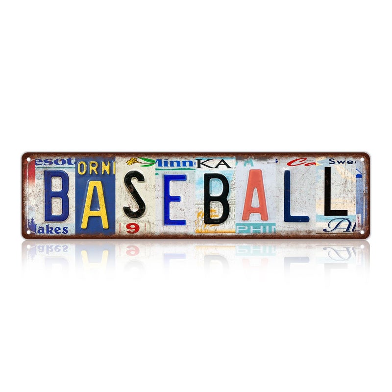 MTsigns Vintage Sport Metal Tin Signs Basketball Street Signs Man cave Home Room Bar Wall Decor 16 x 4 Inches - Image 1